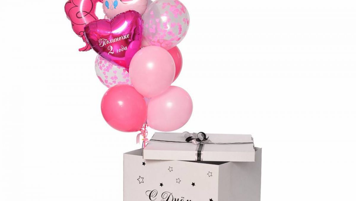 Коробка-сюрприз с воздушными шарами Pinky Pay.
